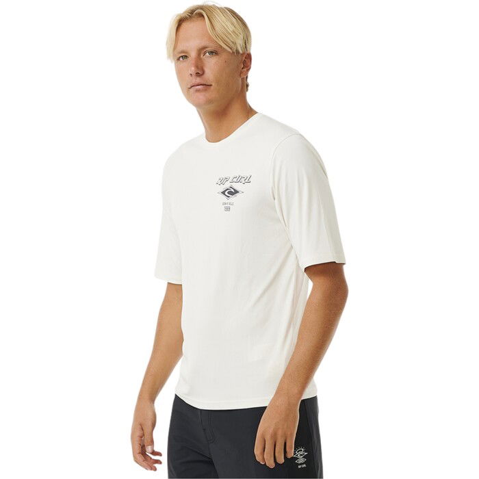 Rip Curl Surflite 2024 Icons UPF Kurzarm Surf Tee 14YMRV - Bone